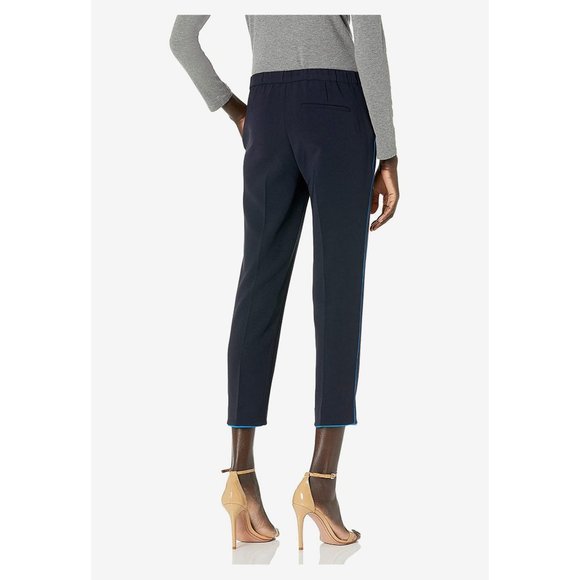 Theory Deep Navy Treeca Pull-on Crop Pants - Picture 2 of 2